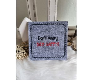 ADVENTSKALENDER 5. Dezember - Stickserie ITH - 26 Untersetzer Bier Sprüche